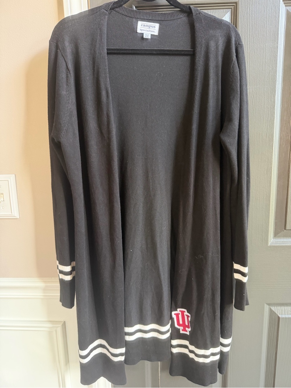CAMPUS SPECIALTIES Indiana University Hoosiers Black Collegiate Cardigan XXL